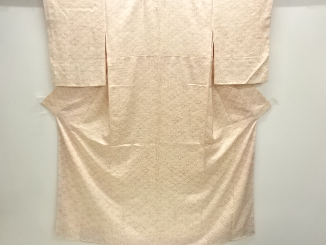 JAPANESE KIMONO / TSUKESAGE KOMON / SILK / FLOWERS & SEIGAIHA